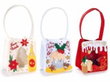 Cumpara ieftin Set 3 gentute Craciun textil multicolor 11x8x26 cm