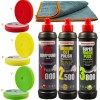 Set Menzerna 3 Pasi Polish Auto: Pasta + Bureti 125mm (Heavy Cut 1000, Medium Cut 2500, Super Finish 3800)