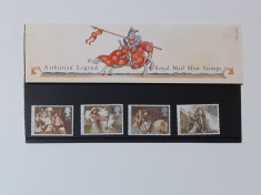 Timbre Anglia 1985 - Serie Legenda Regelui Arthur, In Folie De Prezentare MNH foto