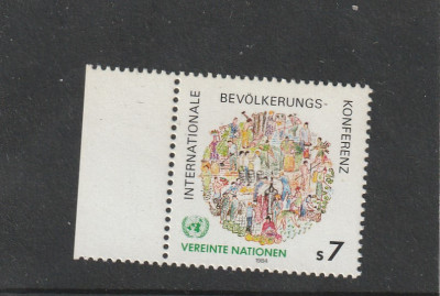 Natiunile Unite Vienna 1984-Conf.Internat.pt.populatie,dantelate,MNH,Mi.38 foto