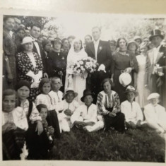 Foto veche Cincul / Cincul Mare, 1937, Brașov, nuntă, costume populare, Agfa