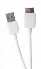 Cablu date USB 2.0 la microUSB 3.0, 1 metru, alb pentru Samsung Galaxy Note 3, Galaxy S5 foto