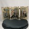 Mini paravan, insertie scoica abalone, Laque de Chine, vintage