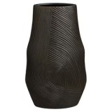 Vază decorativă din ceramică maro cu model reliefat, CMCLASS