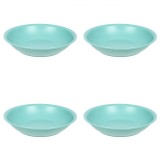 Set farfurii 4 piese, farfurii adanci, plastic, verde, diametru 18 cm