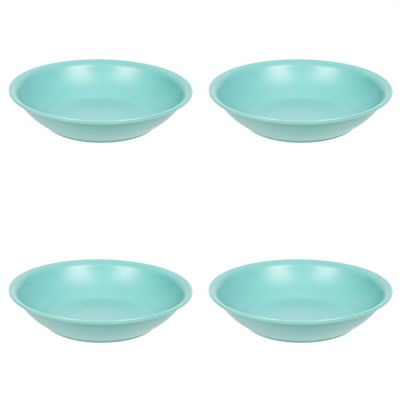 Set farfurii 4 piese, farfurii adanci, plastic, verde, diametru 18 cm foto