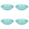 Set farfurii 4 piese, farfurii adanci, plastic, verde, diametru 18 cm