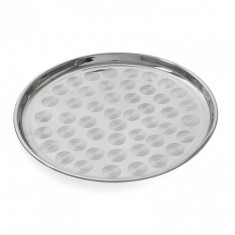 Tava servire rotunda, inox, 35 cm