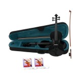 Cumpara ieftin Set vioară clasică din lemn pentru copii 1/8, doua seturi corzi si arcus 1/8, DEPOX&reg;, 43 cm, finisaj lucios negru
