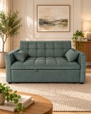 Canapea extensibila 2 locuri 140x77x90 cm Tapitata Stofa Verde Model One (cod AF25085-7)
