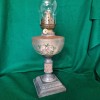 LAMPA CU PETROL DE INTERIOR, CU BAZINUL PICTAT MANUAL - AUSTRIA anii 1900