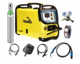 Pachet complet sudura MIG MAG: MIG 200i Intensiv, 230 V, 200 A, Butelie corgon 8l (plina), rola otel 5kg - 0.8mm