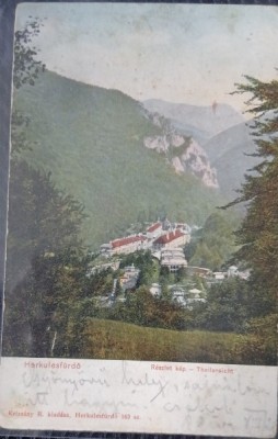 Carte postala, Baile Herculane, vedere generala, 1908 foto