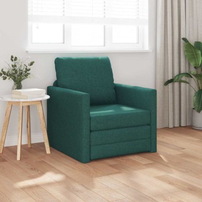 Sofa Pat 2 &amp;icirc;n 1 Verde &amp;Icirc;ntunecat 74x77x81 cm Textile foto