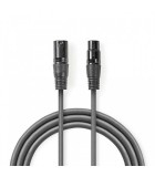 Cablu digital DMX 110 Ohm XLR 3 Pini tata - XLR 3 Pini mama 20m gri, Nedis
