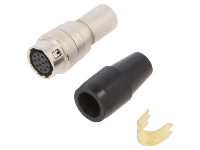 Conector circular 12 pini, 2A, argintat