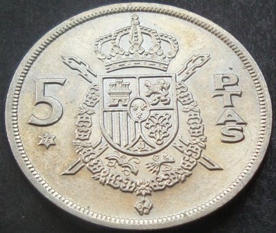 Moneda 5 PESETAS - SPANIA, anul 1978 *cod 1394 C (varianta 1975) = A.UNC foto