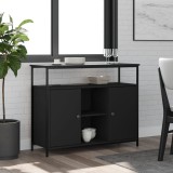 Servantă, negru, 100x35x80 cm, lemn prelucrat