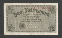 GERMANIA NAZISTA 2 MARCI REICHSMARK 1940 [20] P- 137b , 8 cifre , Litera J foto