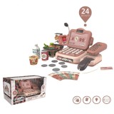 Casa de marcat de jucarie scanner produse microfon cos produse bani 24 accesorii efecte muzicale 25x16x15 cm, ProCart