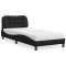vidaXL Pat cu saltea, Hvar, negru, 90x190 cm, piele ecologică 3208689