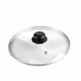Capac rotund, sticla transparenta, 24 cm