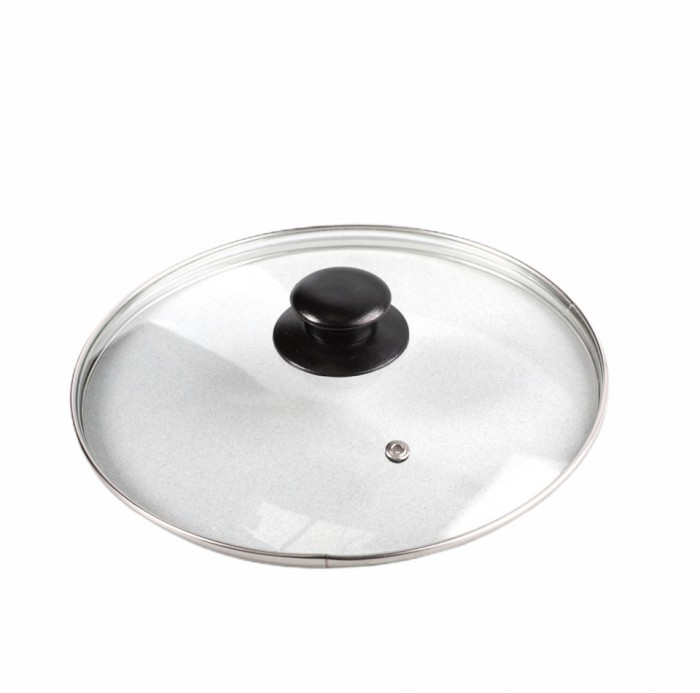 Capac rotund, sticla transparenta, 24 cm
