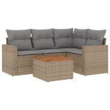 Cumpara ieftin Patio Sofa Set 4-Locuri Amestec de bej si gri deschis