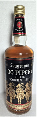 WHISKY, (B) SEAGRAM&amp;#039;S 100% PIPER DE LUXE-IMPORTED NRT ITALY cl 75 gr 40 ANII 70 foto