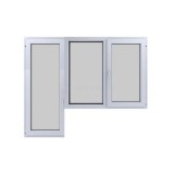 Fereastra termopan PVC, Lion Evolution 92, 6 camere, Alb, 3097x2120 cm, Doua fereastre oscilobatante cu o parte fixa