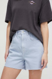Tommy Jeans pantaloni scurți femei, uni, high waist DW0DW17779