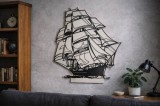 Cumpara ieftin Tablou Lemn Personalizat Corabie, 45x49cm, HDF, Decor Nautic, Cadou Unic, Gravare Laser