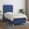 vidaXL Pat cu arcuri, saltea și LED, albastru, 80x200 cm, textil 3135475