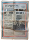 PM518N Le Parisien lib&eacute;r&eacute;, 11 novembre 1970, Le g&eacute;n&eacute;ral De Gaulle est mort debout!, num&eacute;ro album souvenir &agrave; conserver
