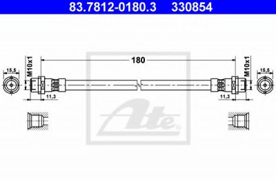 Conducta / cablu frana AUDI A4 Avant (8D5, B5) (1994 - 2001) ATE 83.7812-0180.3 foto