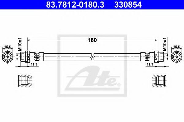 Conducta / cablu frana VW PASSAT Variant (3B6) (2000 - 2005) ATE 83.7812-0180.3