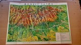 G564-Harta mare Turism veche Franta Expozitia internationala Paris 1937 cu timbre Rege Carol 2 Dfederatia Initiativele Sindicatelor. Marimi: 67/66 cm.
