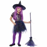 Costum de carnaval - Vrajitoare sclipitoare M (5-7 ani/max 132 cm)