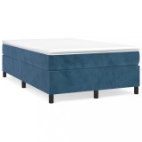 vidaXL Pat box spring cu saltea, albastru &icirc;nchis, 120x190 cm, catifea 3269707