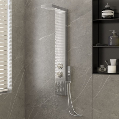 vidaXL Sistem panou de duș, pătrat, oțel inoxidabil foto