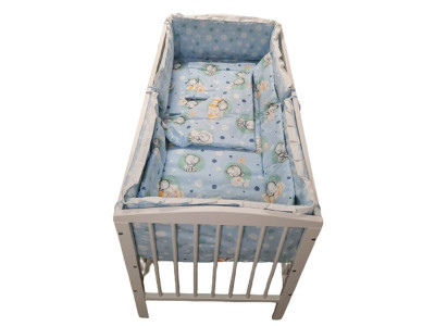 Lenjerie MyKids Baby Teddy Albastru 4+1 Piese 120x60 cm foto