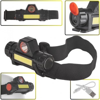 Lanterna LED COB pivotanta montabila pe cap, 3 W, XPE , 800 mAh, IP20, Keltin K02003 foto