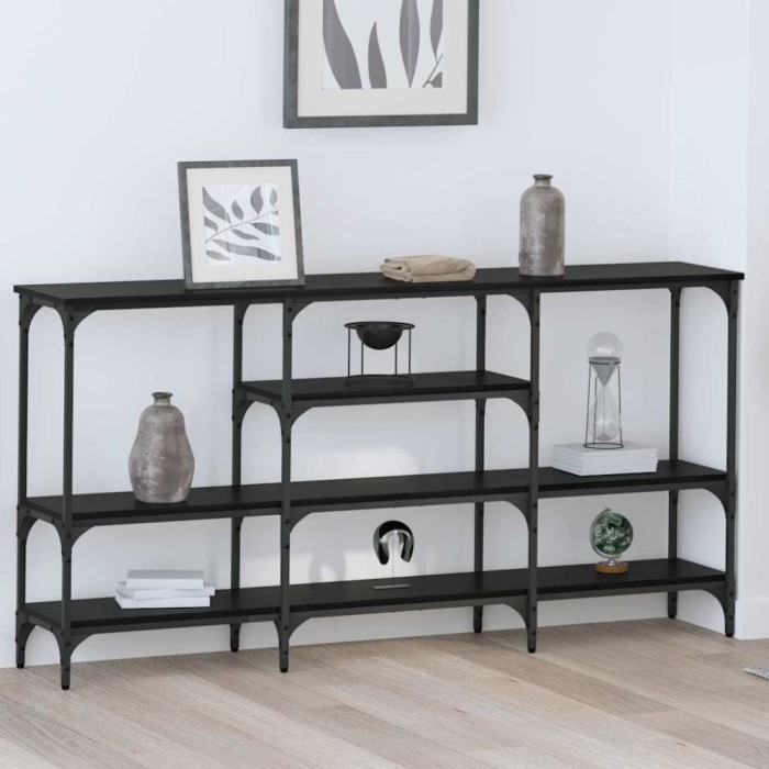 vidaXL Masă de consolă Stejar negru 160 x 29 x 80 cm Lemn compozit