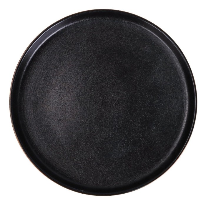 Platou rotund pentru pizza D4115, portelan, negru, 25.5 cm
