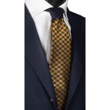 Cravată din mătase cu nod &icirc;n contrast N2241 - model unicat