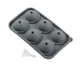 Forma pentru gheata cu 6 locuri, Silicon, Negru,19x11x5 cm