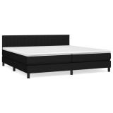 Cumpara ieftin Pat box spring cu saltea, negru, 200x200 cm, textil