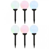 Cumpara ieftin Lămpi solare de exterior, 6 buc., 20 cm, RGB, sferic, LED, vidaXL