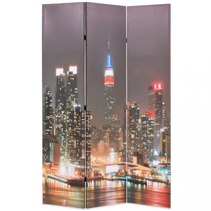 vidaXL Paravan cameră pliabil, 120x170 cm, New York pe timp de noapte