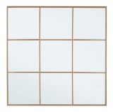 Oglinda rama metal auriu Window 90x3x90 cm